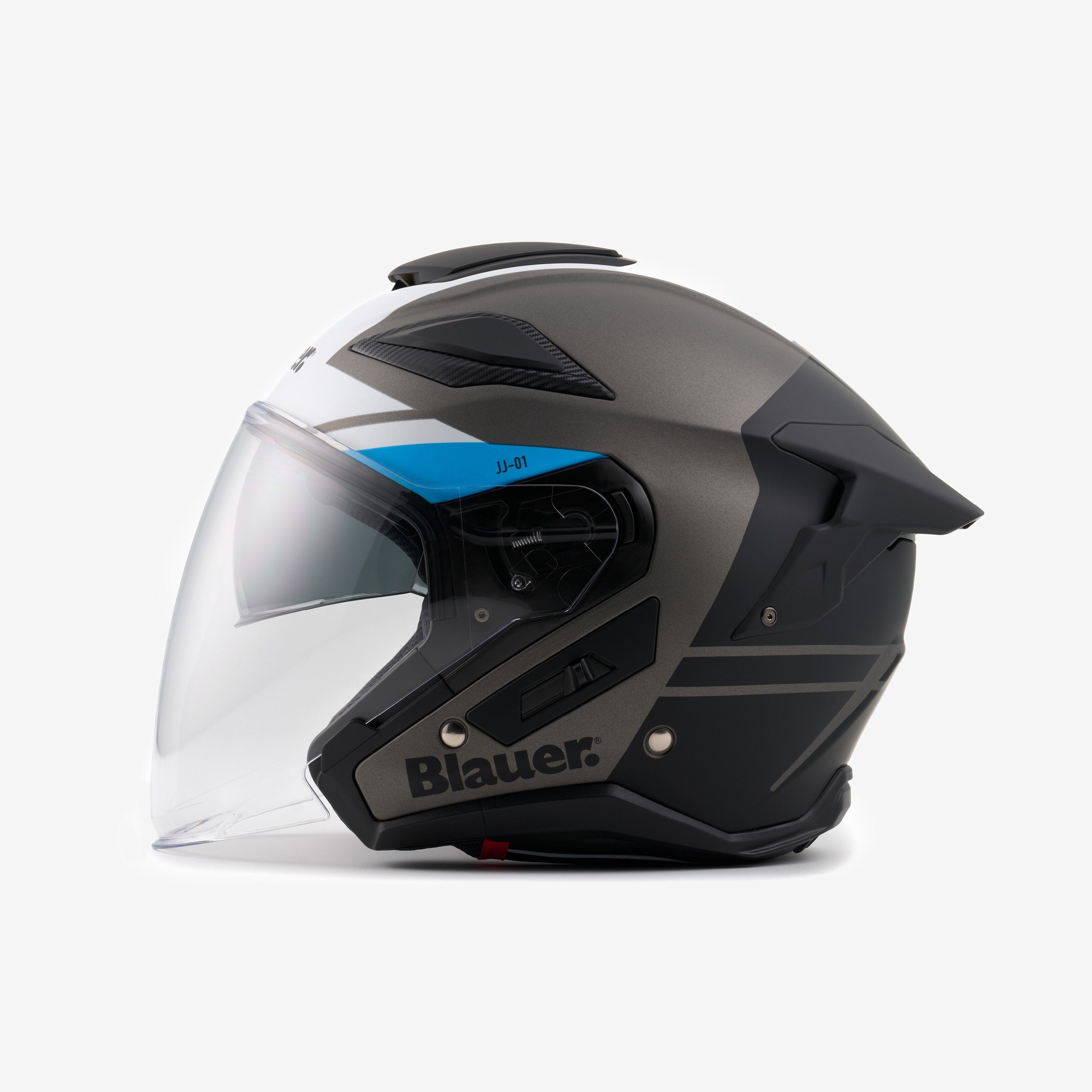 Casco jet BLAUER JJ01 - Titanio / Blu