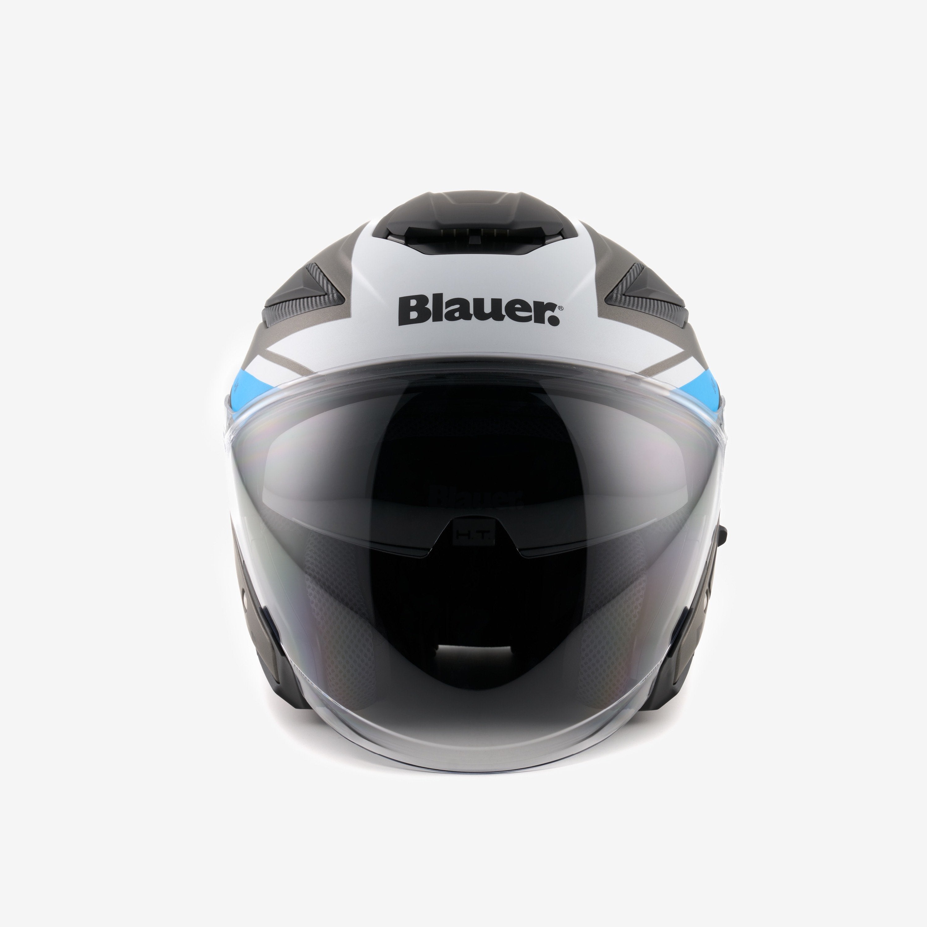 Casco jet BLAUER JJ01 - Titanio / Blu