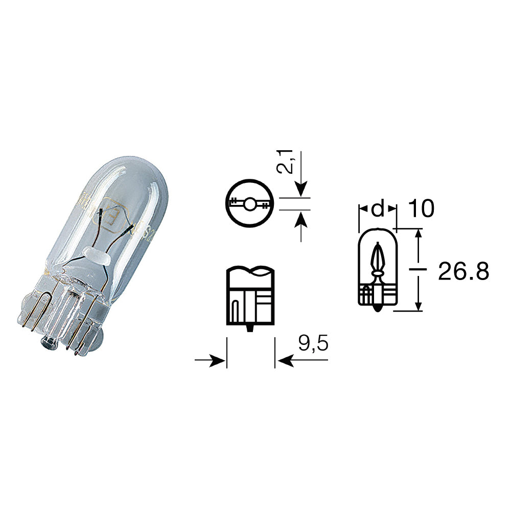 Lampada W5W 12V-5W / W2,1x9,5D