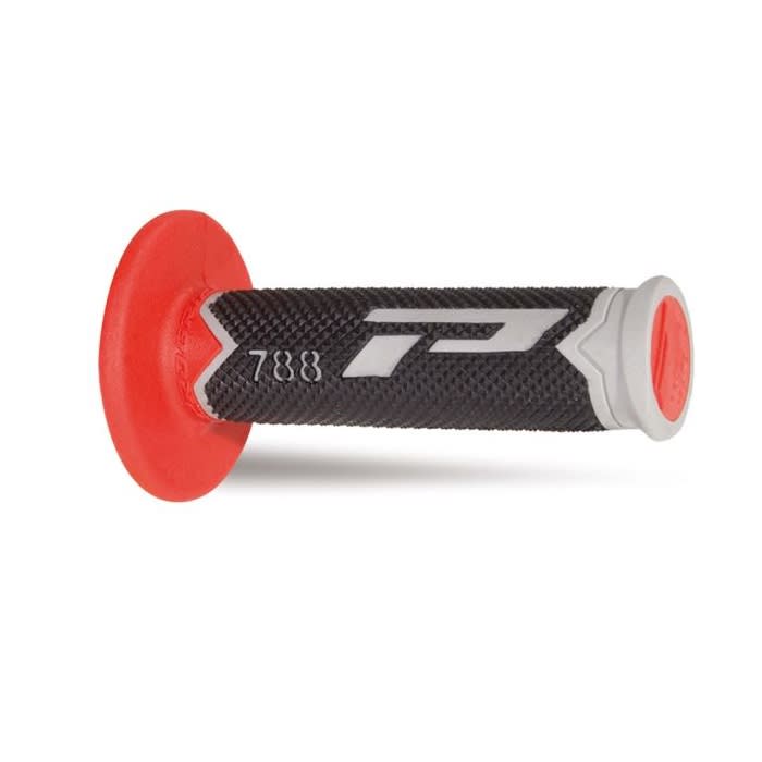 Mx 788-209 Grips - Triple Density - Grey/Black/Red Without Hole