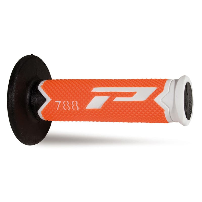 Mx 788-300 Grips - Triple Density - White/Orange/Black Without Hole