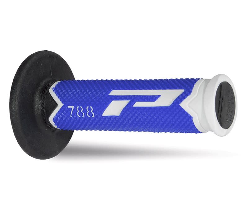 Mx 788-217 Grips - Triple Density - White/Blue/Black No Hole