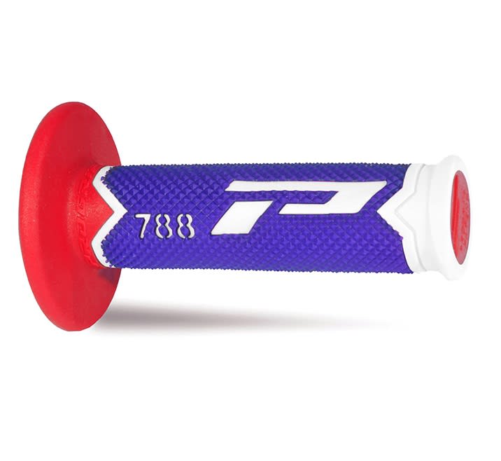 Mx 788-227 Grips - Triple Density - White/Blue/Red No Hole