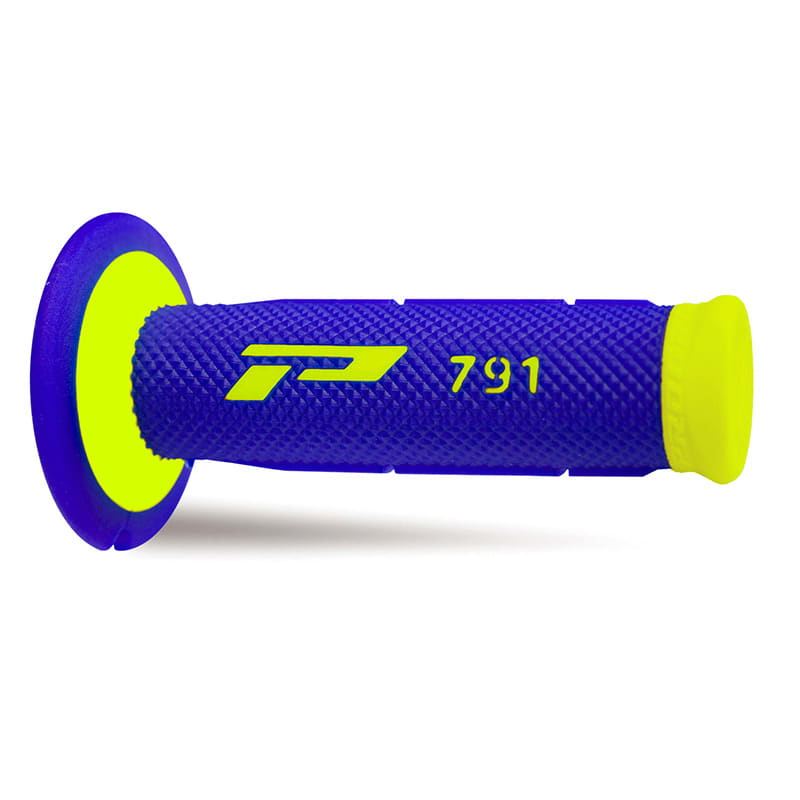 Mx 791-252 Grips - Double Density - Fluorescent Yellow/Blue Without Hole