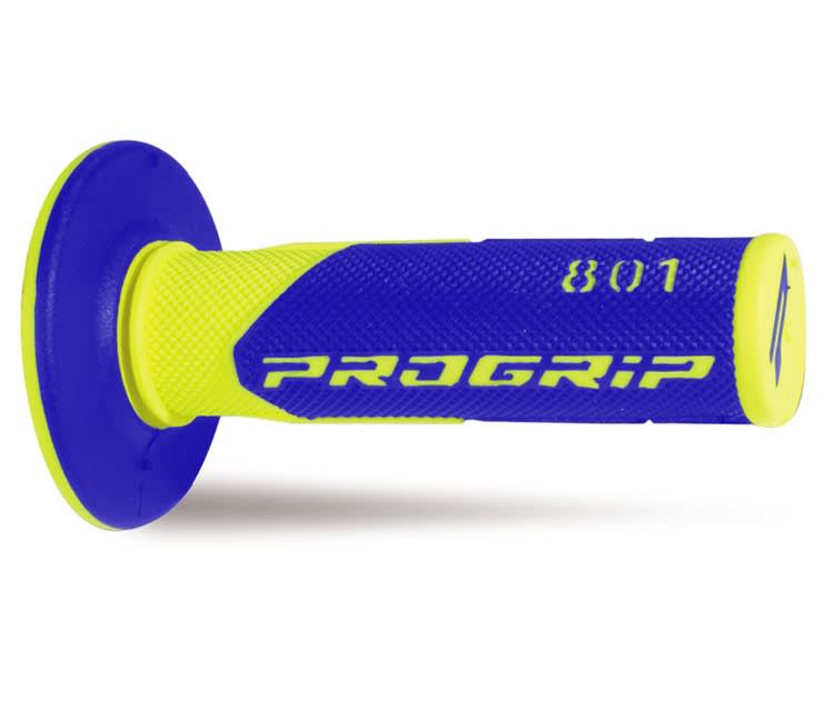 Mx 801-252 Grips - Double Density - Fluorescent Yellow/Blue Without Hole