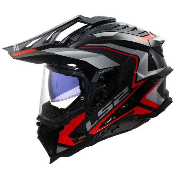 Cross helmet - LS2 MX701 EXPLORER carbon frontier II - white / blue