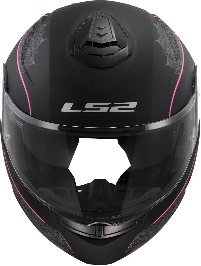 LS2 FF908 STROBE II LUX modular motorcycle helmet - matt black/pink