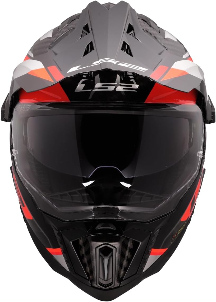 Cross helmet - LS2 MX701 EXPLORER carbon frontier II - white / blue