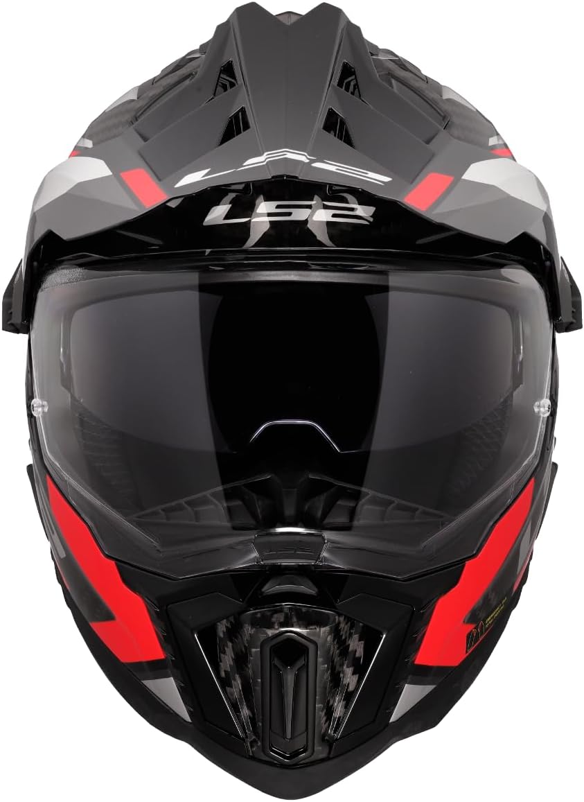 Cross helmet - LS2 MX701 EXPLORER carbon frontier II - white / blue