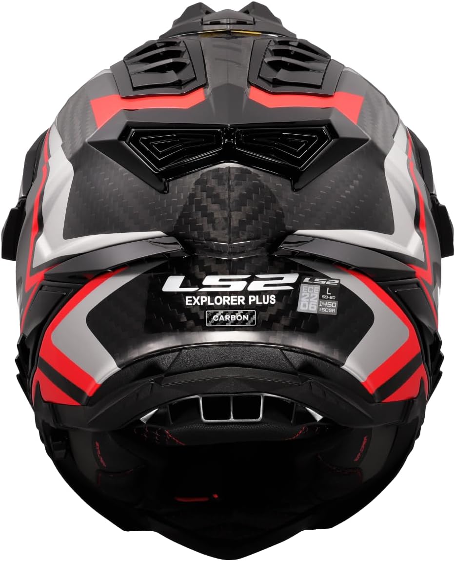 Cross helmet - LS2 MX701 EXPLORER carbon frontier II - white / blue