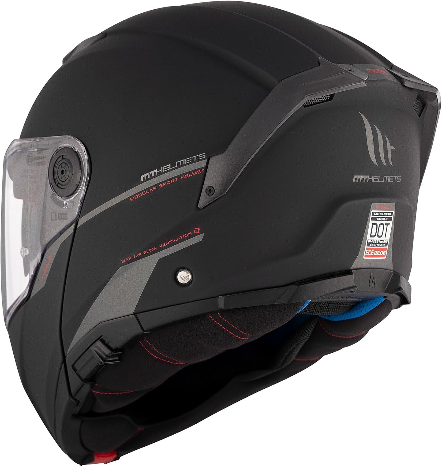 CASCO MODULARE MT HELMETS ATOM V2 SV A1 SOLID