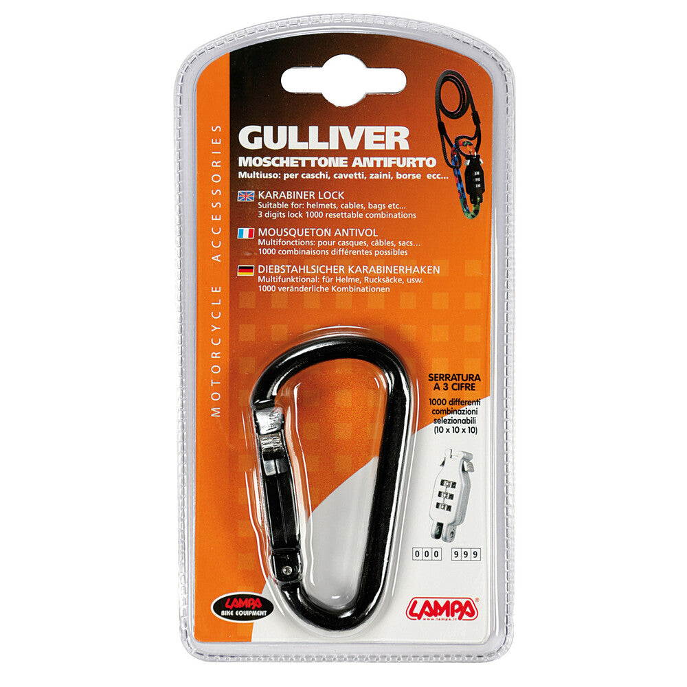 MOSCHETTONE ANTIFURTO CON COMBINAZIONE LAMPA GULLIVER