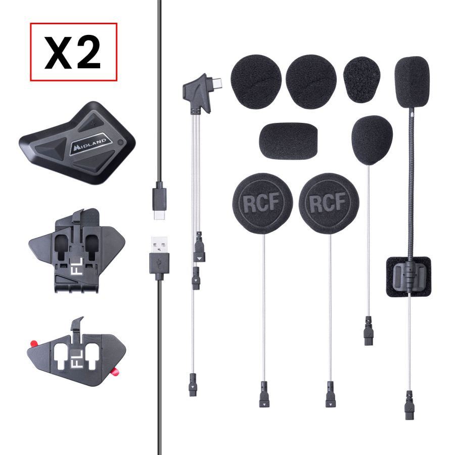 Midland BT mini bluetooth communication intercom - x2 pieces