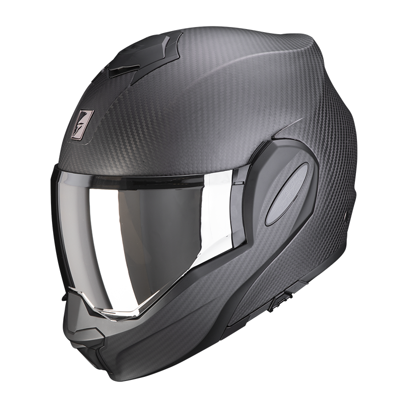 Modular folding chin guard motorcycle helmet SCORPION EXO-TECH EVO ECE 22.06 CARBON - matt black