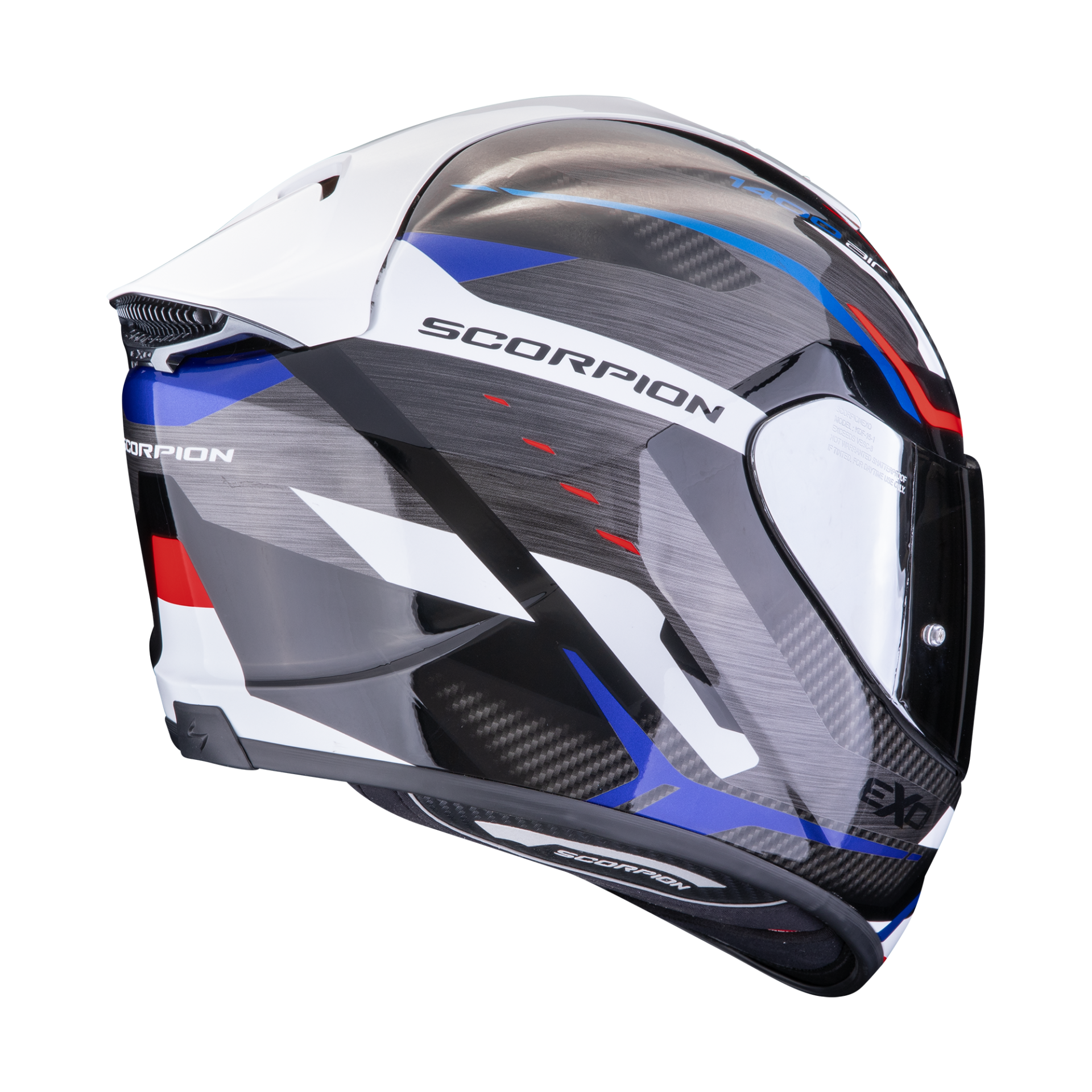 Scorpion EXO-1400 EVO AIR ECE22.06 ACCORD Full Face Motorcycle Helmet Black Blue White