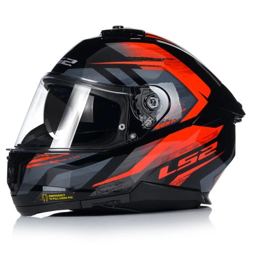 Casco Integrale con occhiale da sole Ls2 Stream II Fury - Nero Rosso lucido