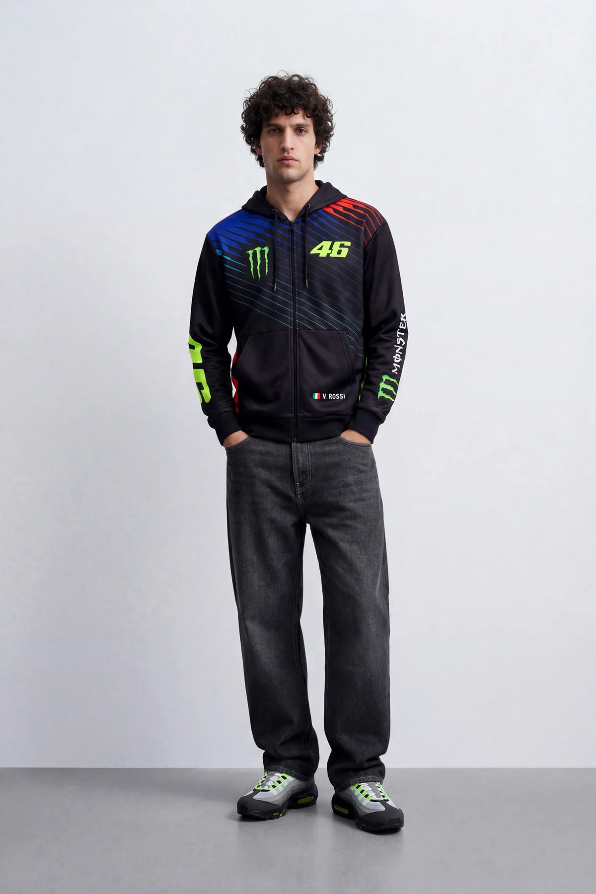FELPA CON CAPPUCCIO E ZIP VR46 MONSTER