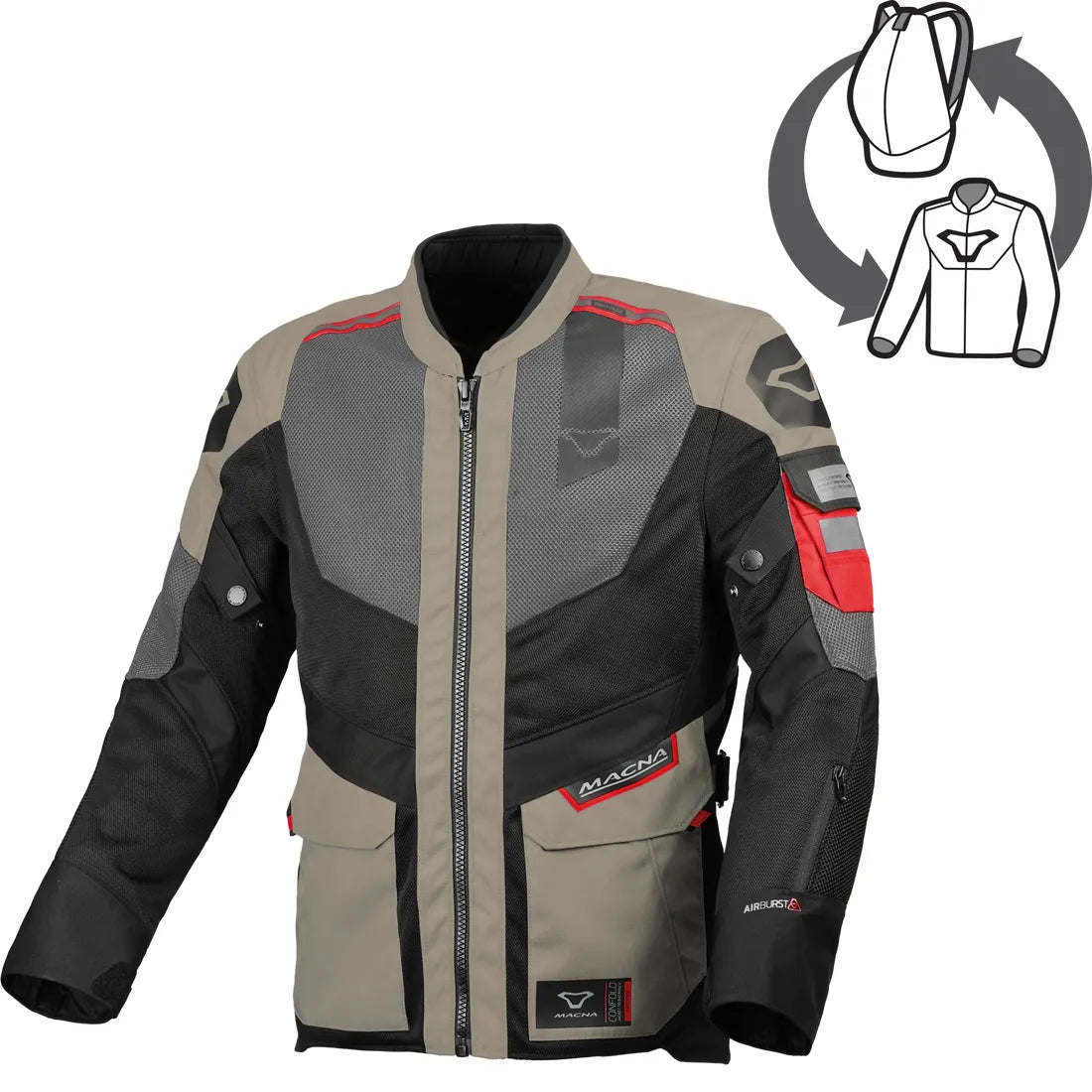 GIACCA ESTIVA ZAINO MOTO IN TESSUTO CONFOLD MACNA TRAVELAIR