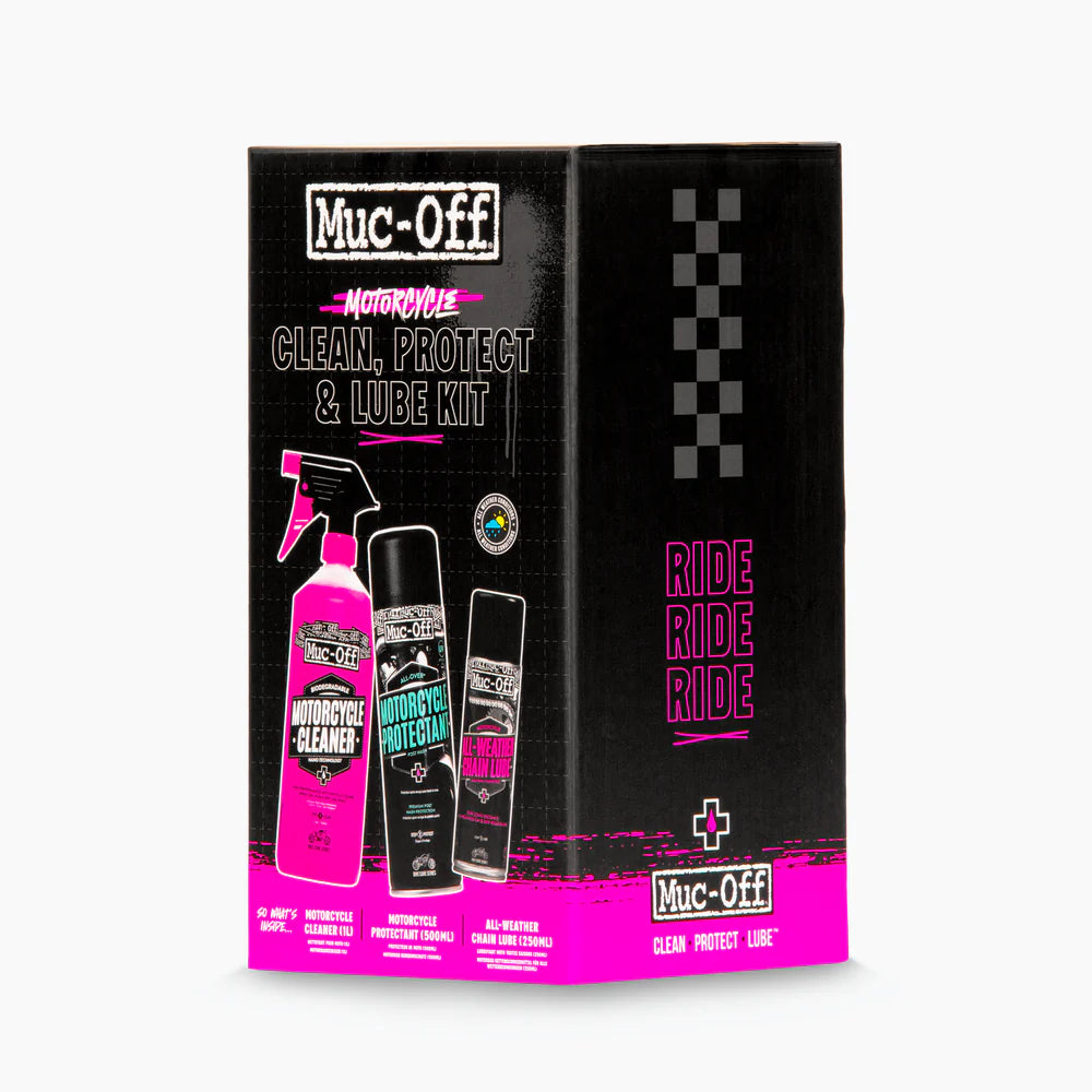 KIT PULISCI PROTEGGI E LUBRIFICA MOTO MUC-OFF CLEAN PROTECT E LUBE KIT