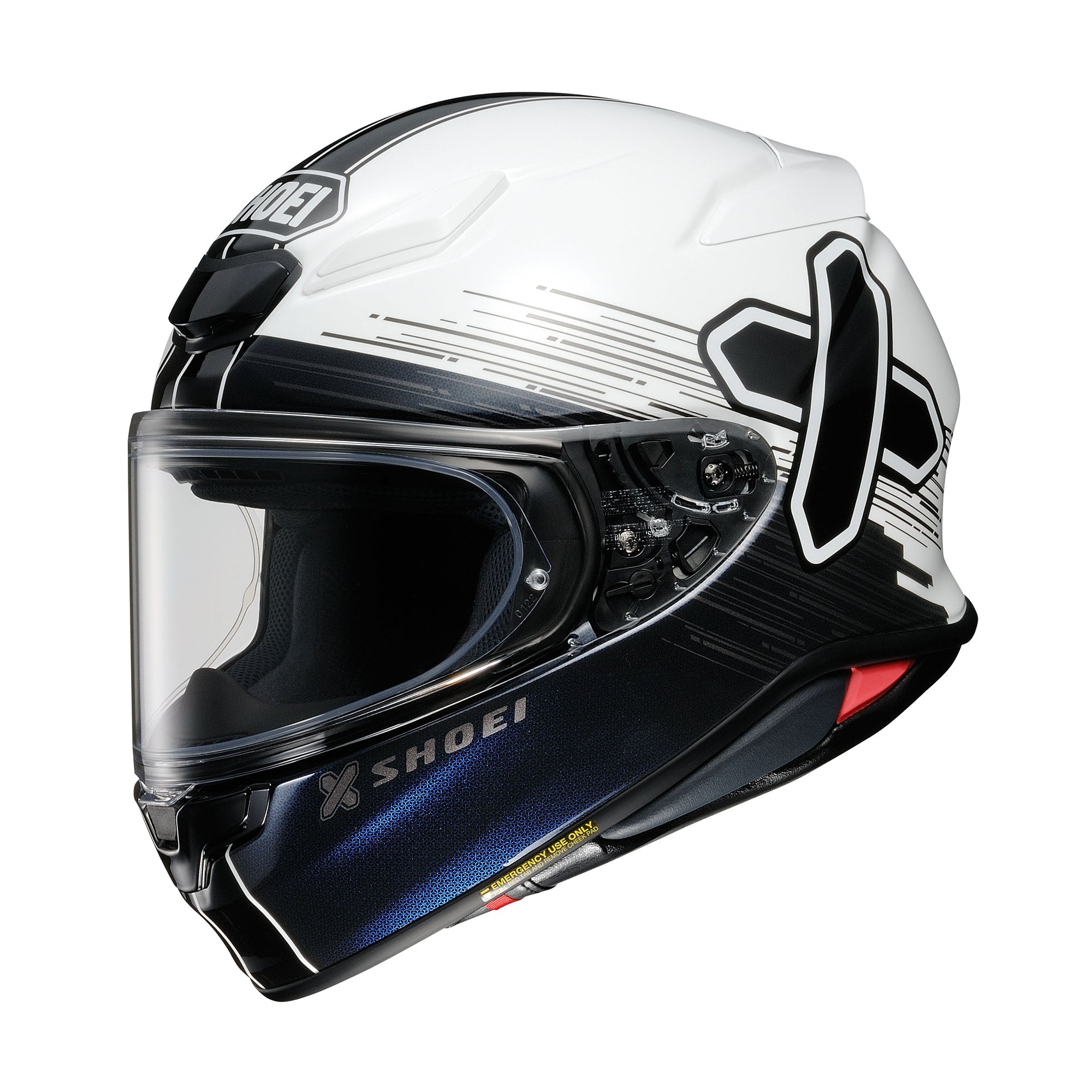 Casco moto integrale SHOEI NXR2 Ideograph TC-6 - nero/bianco/blu