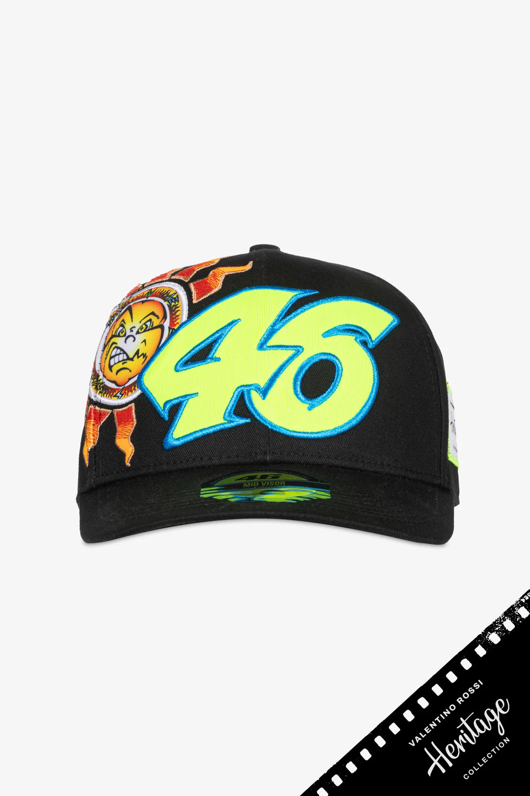 CAPPELLINO CON VISIERA CURVA VR46 SOLE LUNA ROSSIFUMI HERITAGE