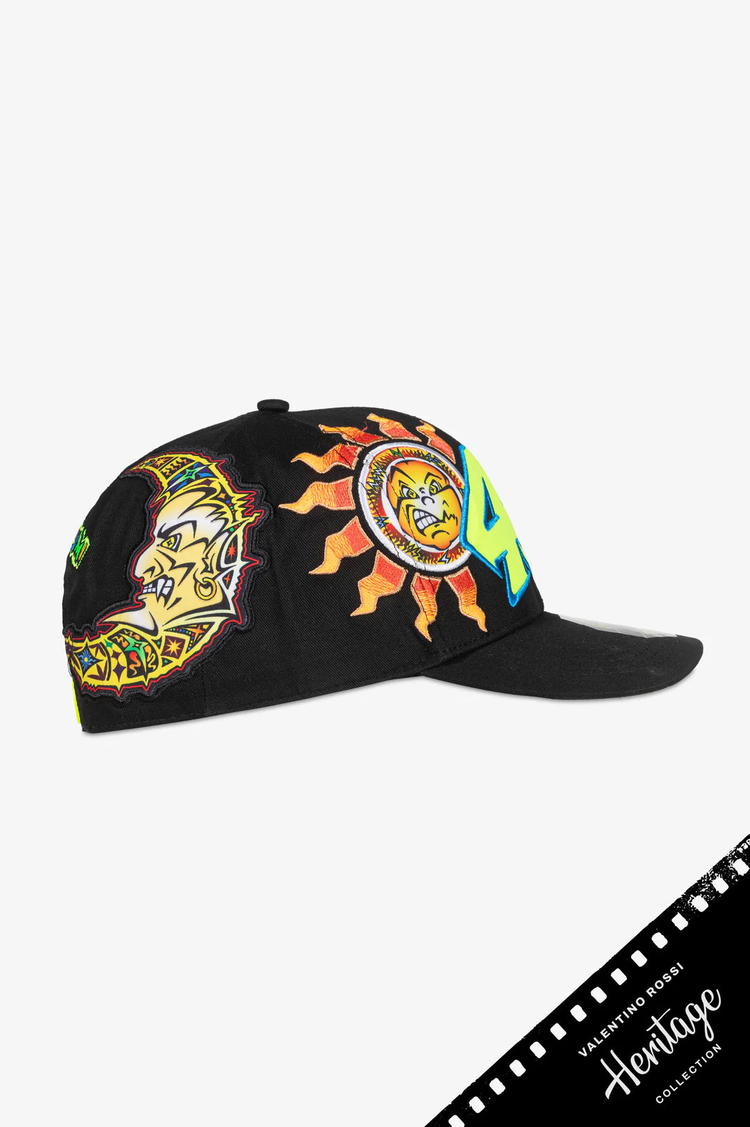 CAPPELLINO CON VISIERA CURVA VR46 SOLE LUNA ROSSIFUMI HERITAGE