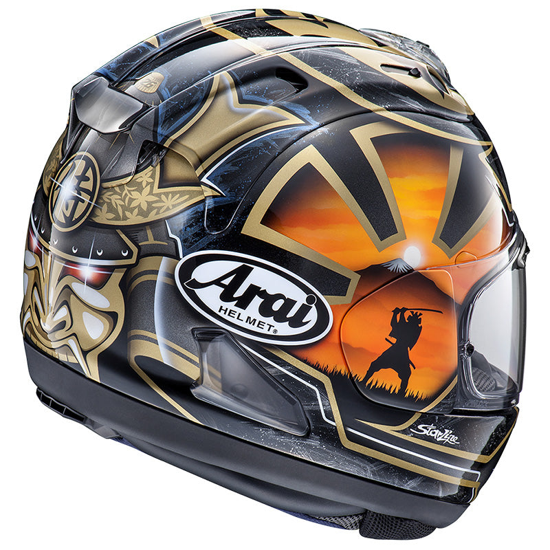 ARAI RX-7V Evo Pedrosa Spirit Gold full-face helmet - black/orange/gold