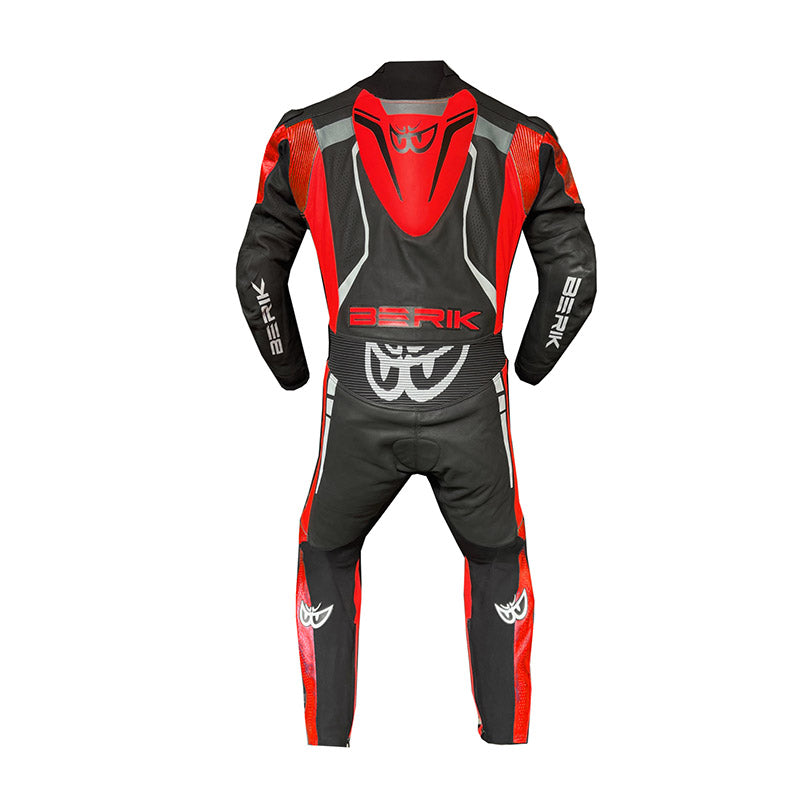 BERIK ENTRY LEVEL 2.0 leather motorcycle suit - black/white/red