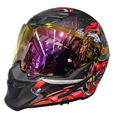 Casco Moto Integrale MPH Blade Demone - Nero / Rosso