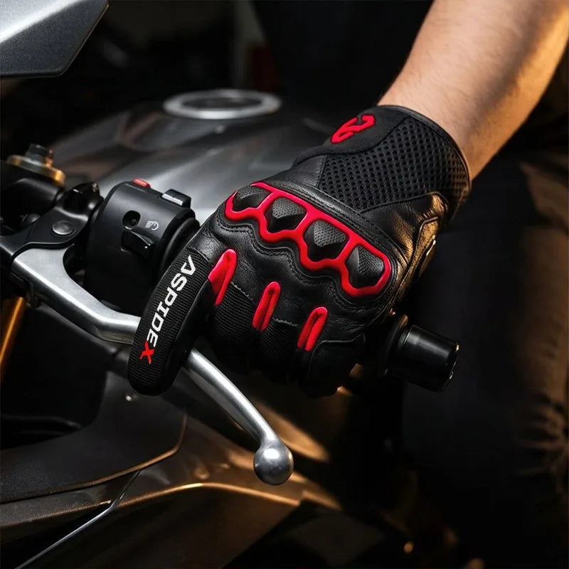 GUANTI MOTO ESTIVI IN PELLE ASPIDEX NOCTIS