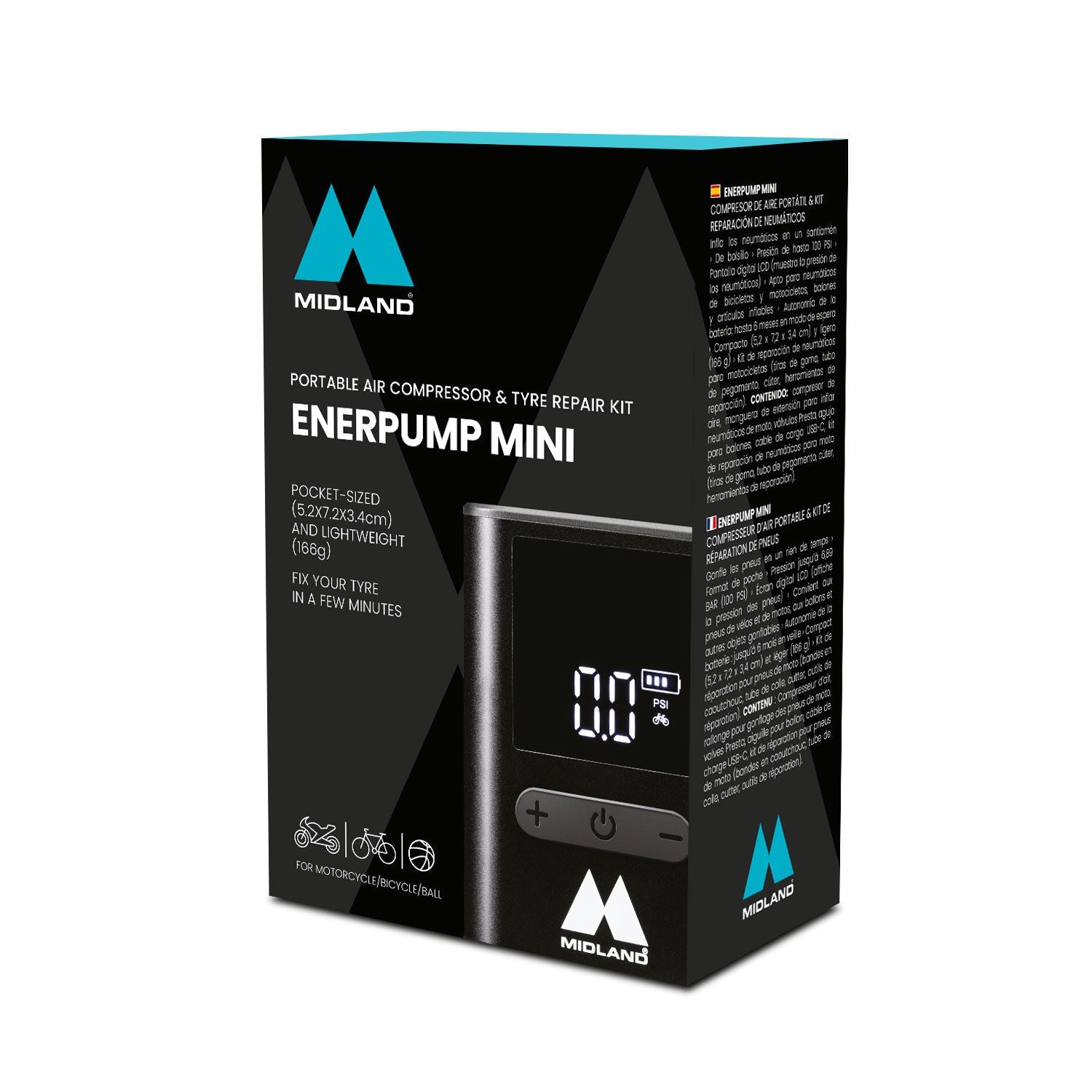POWERBANK CON COMPRESSORE AD ARIA MIDLAND ENERPUMP MINI
