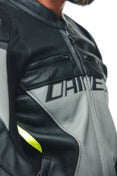 Giacca in Pelle Dainese Racing 4 Grigio - Nero Tg.58