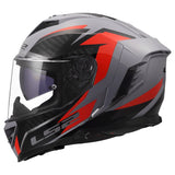 CASCO INTEGRALE LS2 STORM III DYNAMO - Grigio - Rosso