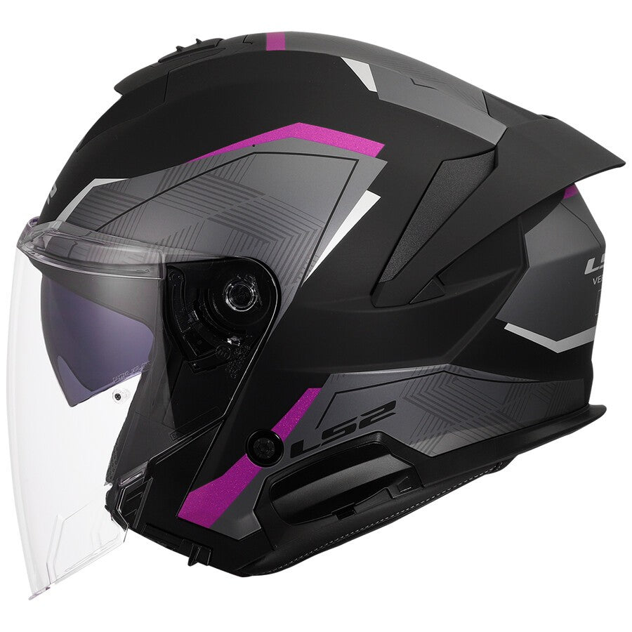 CASCO JET LS2 VERSO II AIR - Nero - Viola