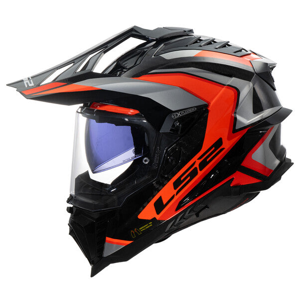 Cross helmet - LS2 MX701 EXPLORER carbon frontier II - white / blue