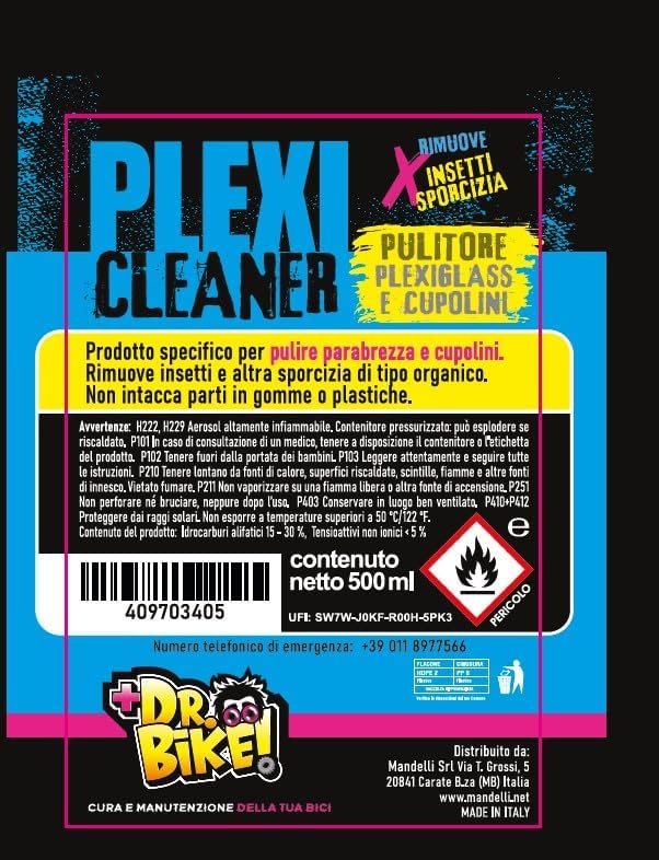 PULITORE CARENATURE E CUPOLINI DR.BIKE PLEXI CLEANER 500ML