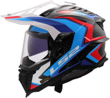 Cross helmet - LS2 MX701 EXPLORER carbon frontier II - white / blue