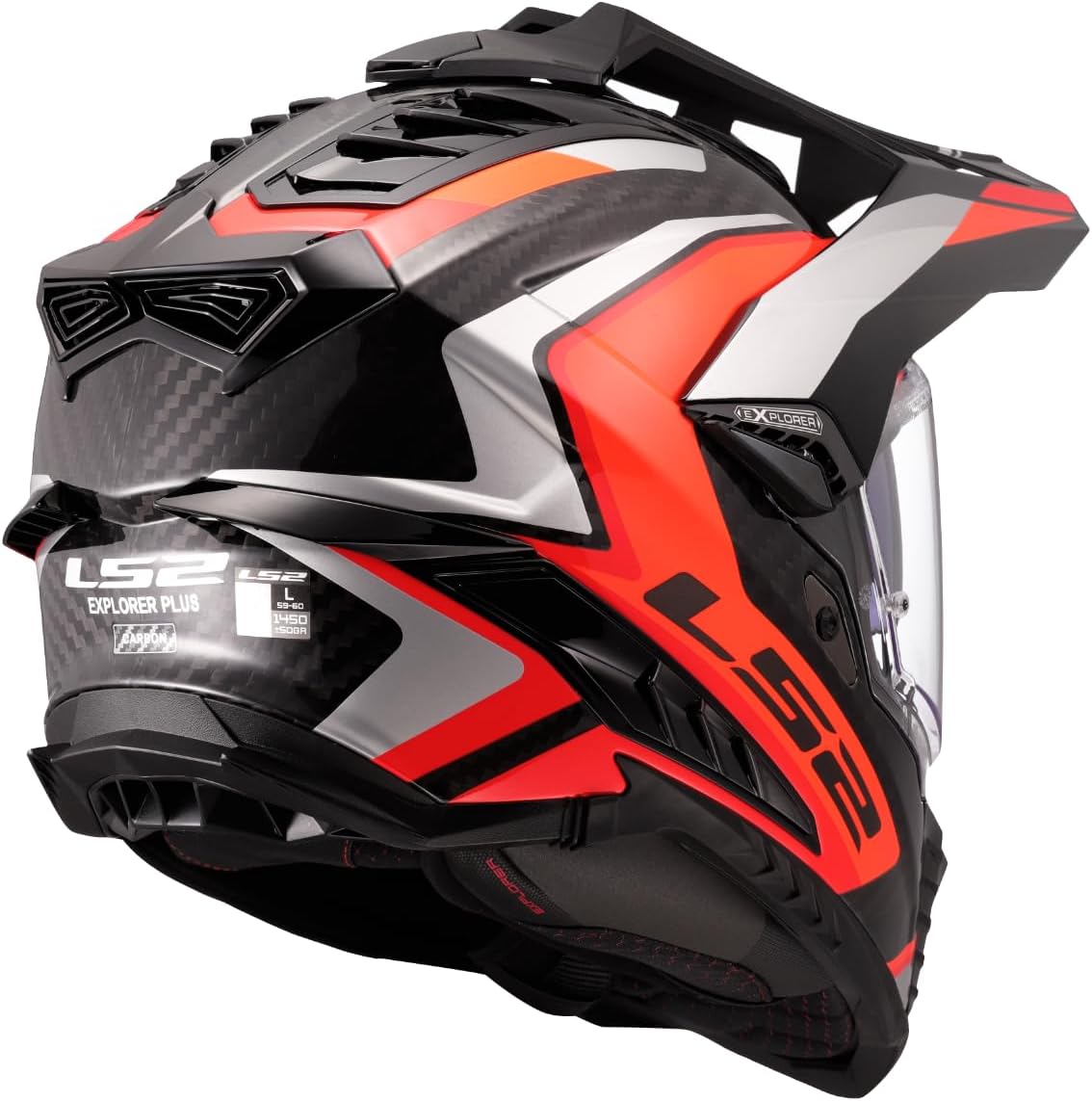 Cross helmet - LS2 MX701 EXPLORER carbon frontier II - white / blue