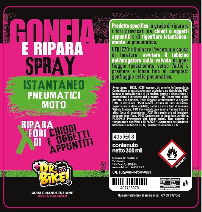 Inflate and Repair Spray DR.BIKE - 300ml
