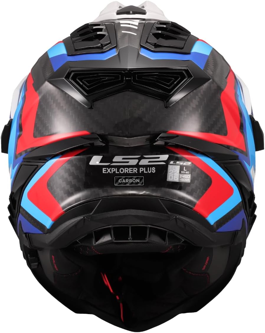 Cross helmet - LS2 MX701 EXPLORER carbon frontier II - white / blue