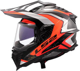 Cross helmet - LS2 MX701 EXPLORER carbon frontier II - white / blue