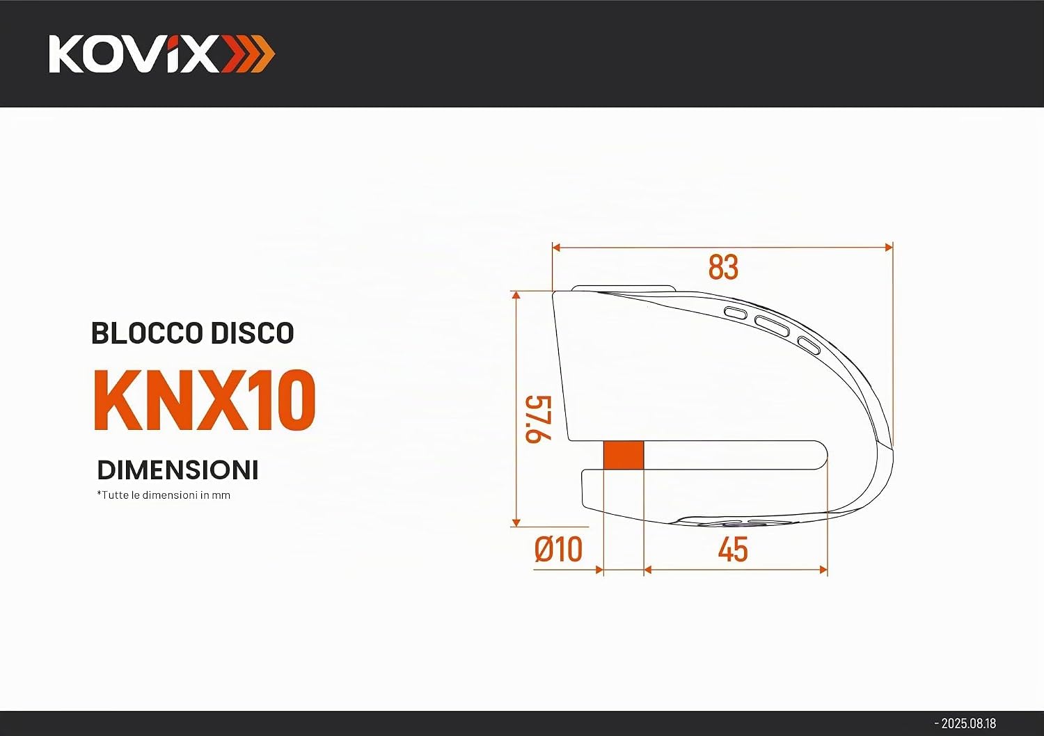 BLOCCADISCO ALLARMATO KOVIX KNX10
