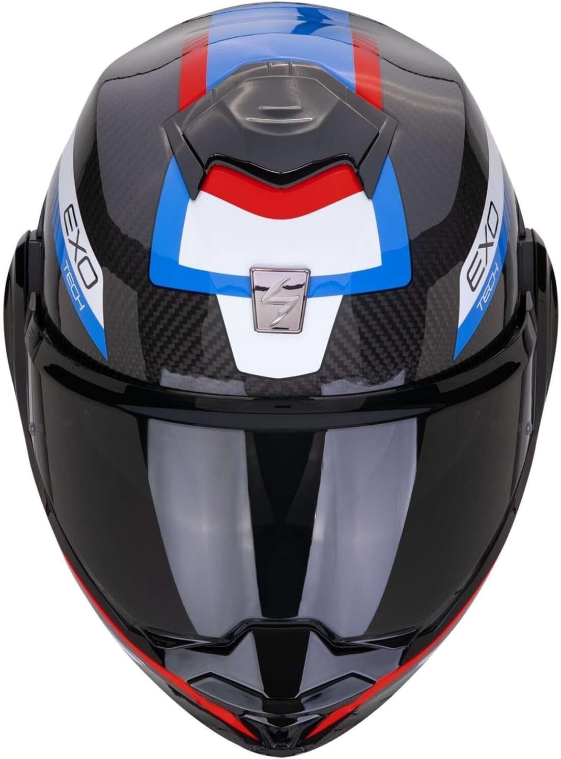 Modular folding chin guard motorcycle helmet SCORPION EXO-TECH EVO ECE 22.06 CARBON - matt black