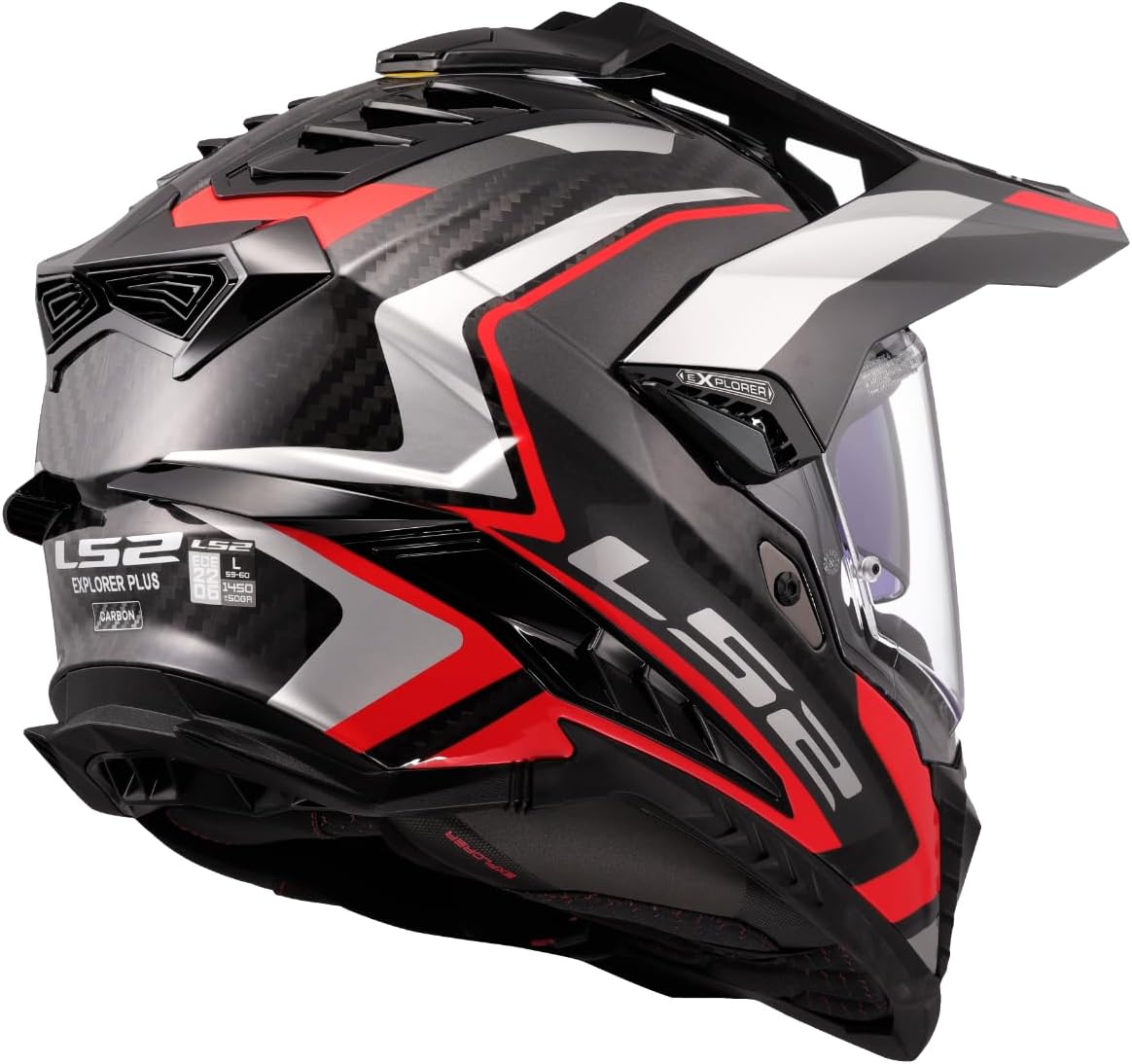 Cross helmet - LS2 MX701 EXPLORER carbon frontier II - white / blue