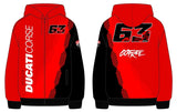 HOODIE FULL ZIP IN POLIESTERE DUAL DUCATI BAGNAIA