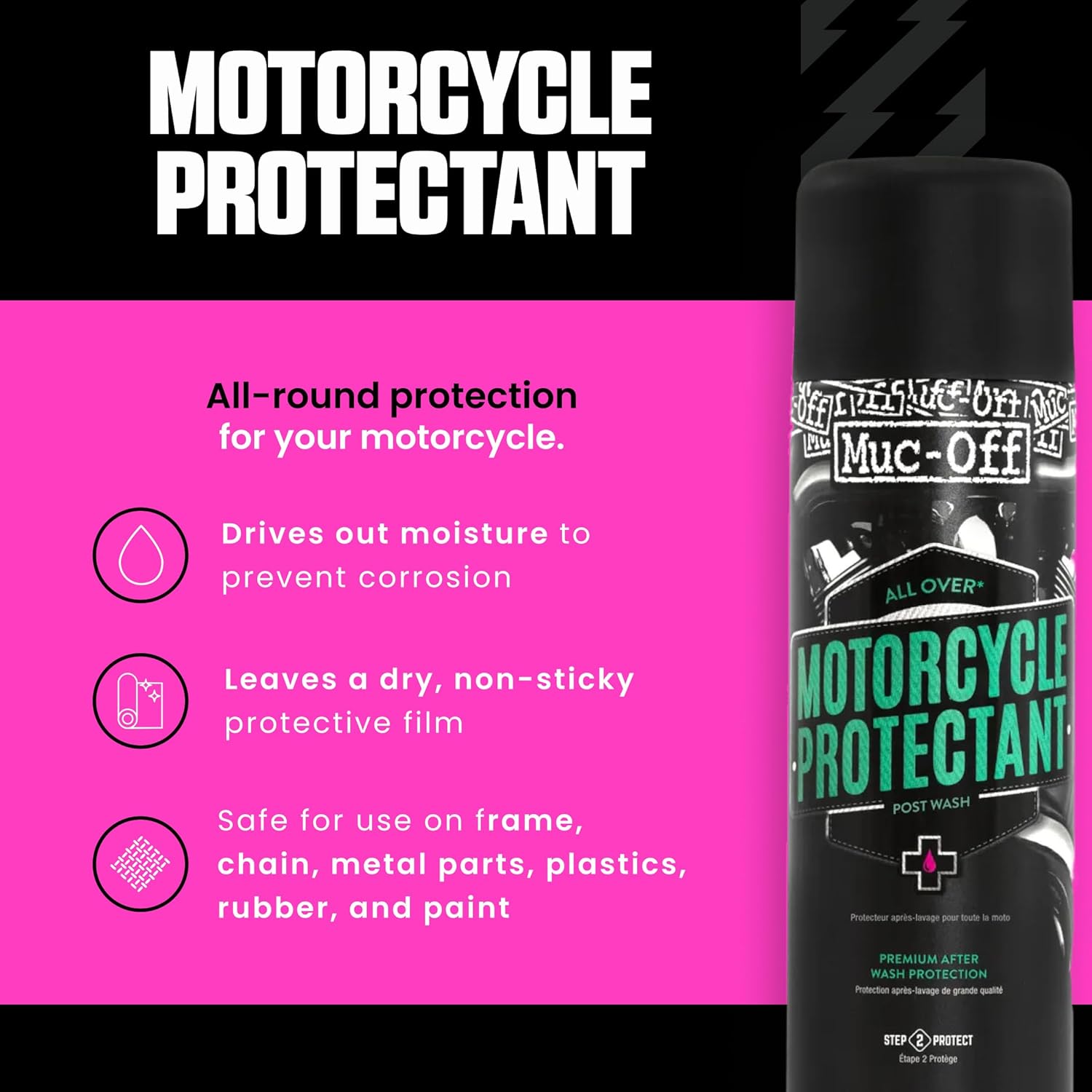 SPRAY E PROTETTORE ANTIRUGGINE MUC-OFF MOTORCYCLE PROTECTANT 500ML
