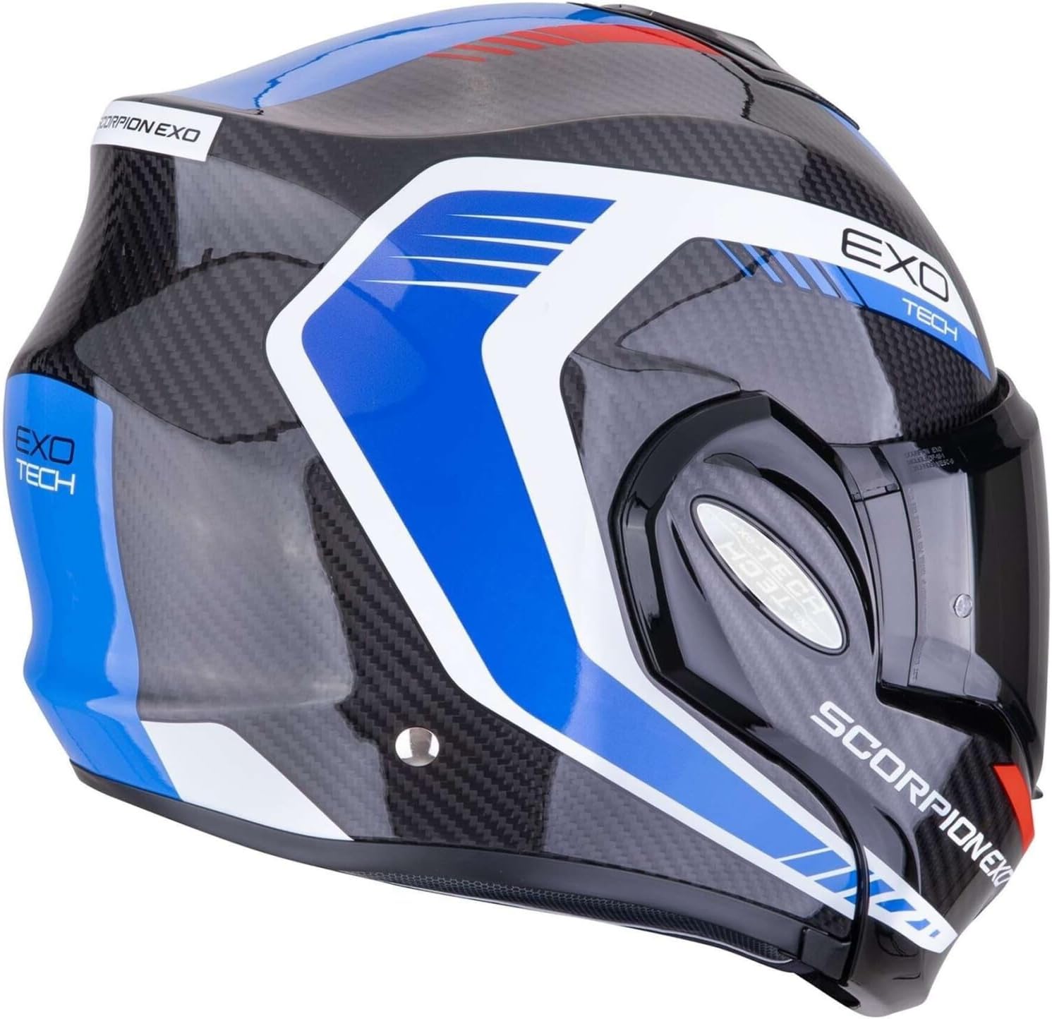 Modular folding chin guard motorcycle helmet SCORPION EXO-TECH EVO ECE 22.06 CARBON - matt black