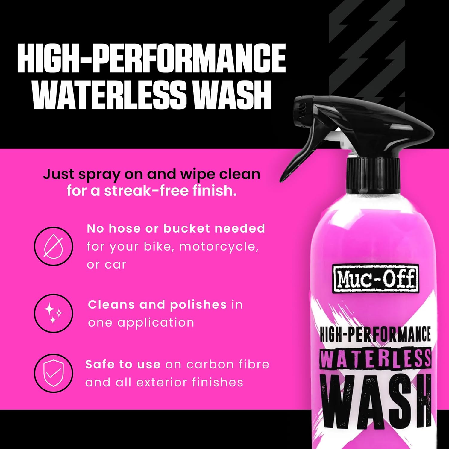 DETERGENTE A SECCO MUC-OFF WATERLESS WASH 750ML