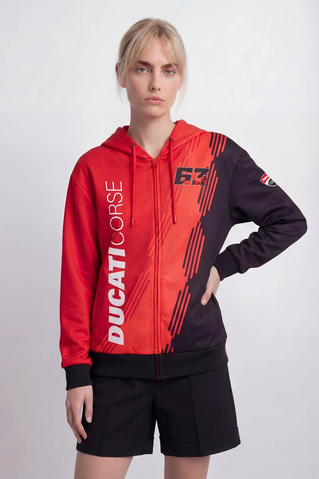 FELPA CON CAPPUCCIO E ZIP DUCATI CORSE BAGNAIA 63