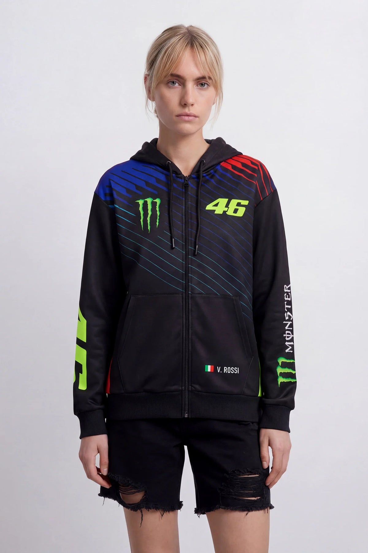 FELPA CON CAPPUCCIO E ZIP VR46 MONSTER